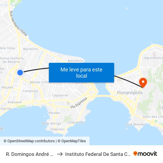 R. Domingos André Zanini to Instituto Federal De Santa Catarina map