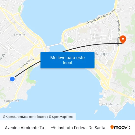 Avenida Almirante Tamandaré to Instituto Federal De Santa Catarina map