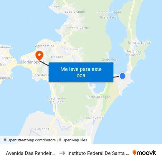 Avenida Das Rendeiras,1972 to Instituto Federal De Santa Catarina map