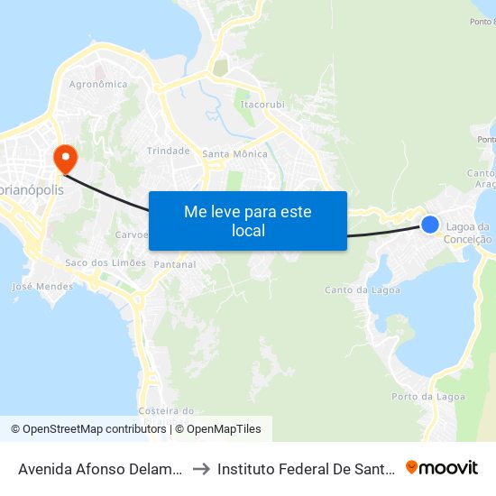 Avenida Afonso Delambert Neto to Instituto Federal De Santa Catarina map