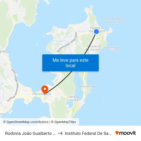 Rodovia João Gualberto Soares, 578 to Instituto Federal De Santa Catarina map