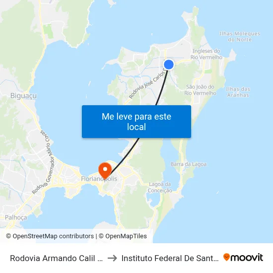 Rodovia Armando Calil Bulos 395 to Instituto Federal De Santa Catarina map