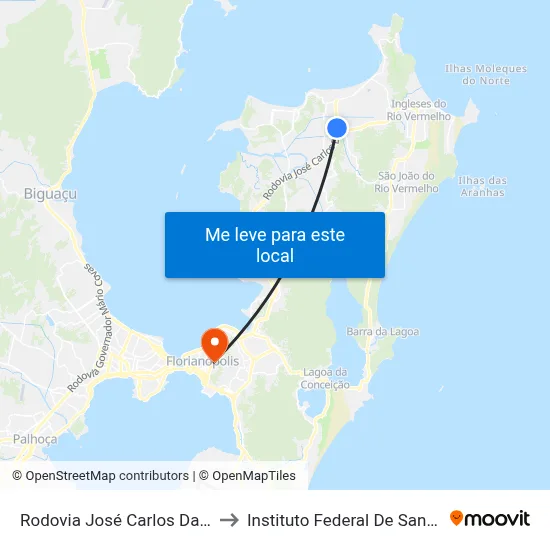 Rodovia José Carlos Daux -Sc 401 to Instituto Federal De Santa Catarina map