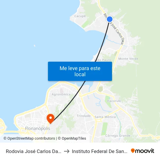 Rodovia José Carlos Daux -Sc 401 to Instituto Federal De Santa Catarina map