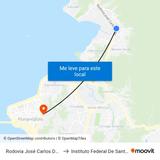 Rodovia José Carlos Daux ,16823 to Instituto Federal De Santa Catarina map
