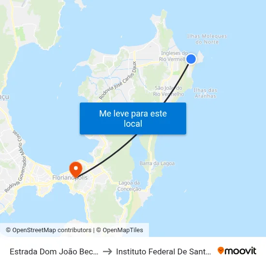 Estrada Dom João Becker, 2045 to Instituto Federal De Santa Catarina map