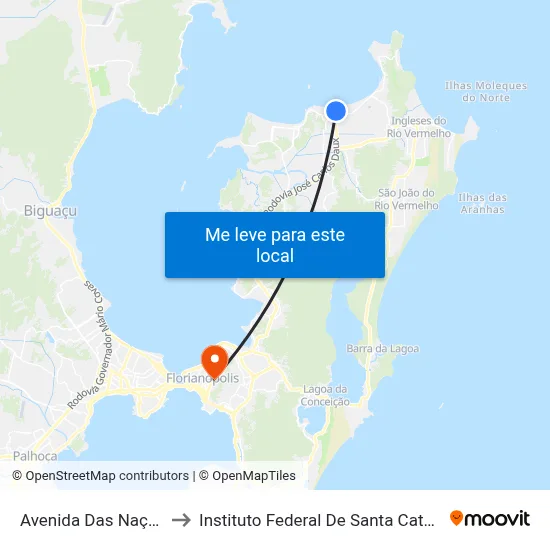 Avenida Das Nações to Instituto Federal De Santa Catarina map