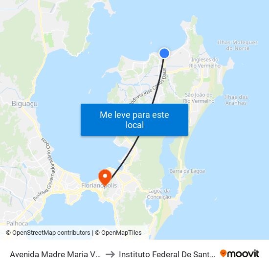 Avenida Madre Maria Vilac, 1359 to Instituto Federal De Santa Catarina map