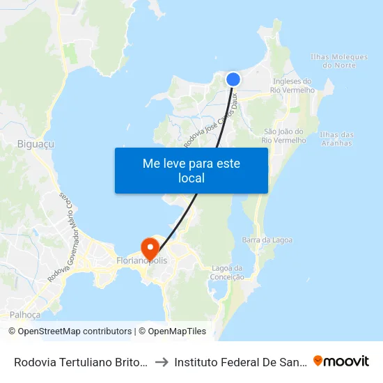 Rodovia Tertuliano Brito Xavier, 209 to Instituto Federal De Santa Catarina map