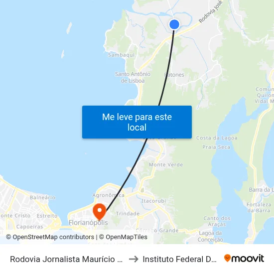 Rodovia Jornalista Maurício Sirotski Sobrinho, 1050 to Instituto Federal De Santa Catarina map
