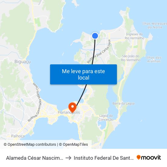 Alameda César Nascimento, 646 to Instituto Federal De Santa Catarina map