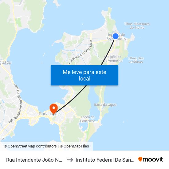 Rua Intendente João Nunes Vieira to Instituto Federal De Santa Catarina map