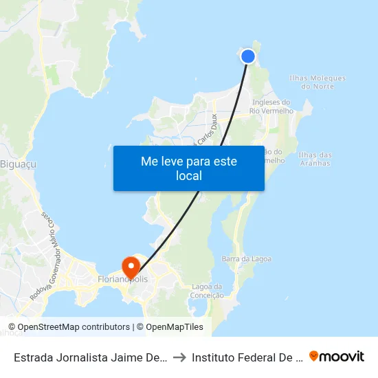 Estrada Jornalista Jaime De Arruda Ramos, 288 to Instituto Federal De Santa Catarina map