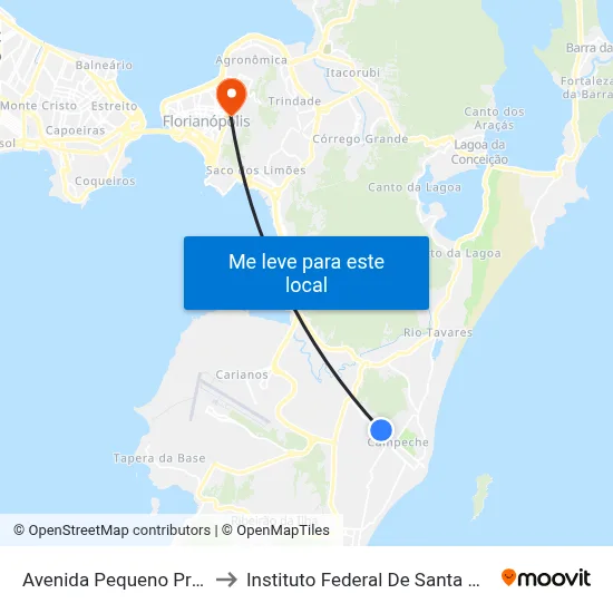 Avenida Pequeno Príncipe to Instituto Federal De Santa Catarina map