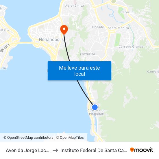 Avenida Jorge Lacerda to Instituto Federal De Santa Catarina map