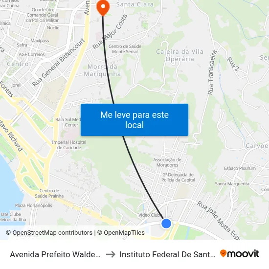 Avenida Prefeito Waldemar Vieira to Instituto Federal De Santa Catarina map