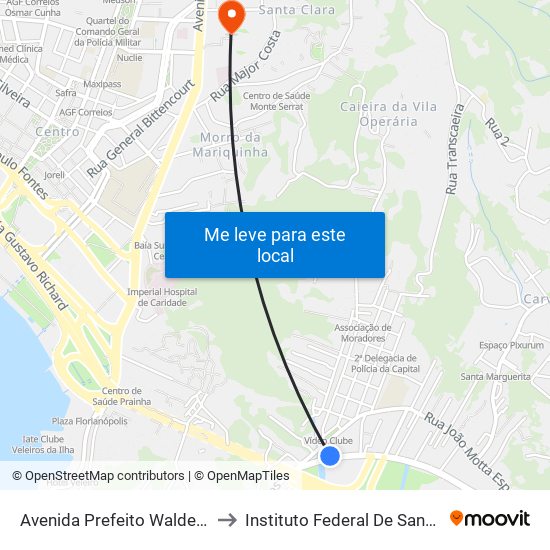 Avenida Prefeito Waldemar Vieira to Instituto Federal De Santa Catarina map