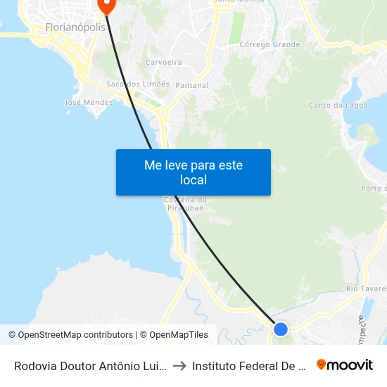Rodovia Doutor Antônio Luiz Moura Gonzaga to Instituto Federal De Santa Catarina map