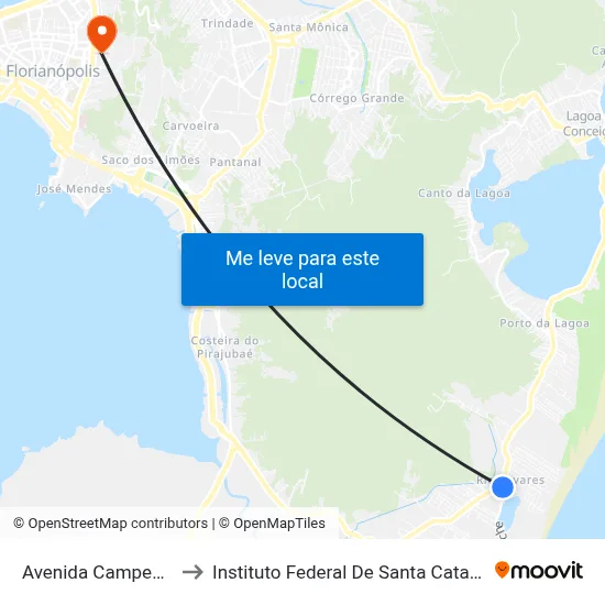 Avenida Campeche to Instituto Federal De Santa Catarina map