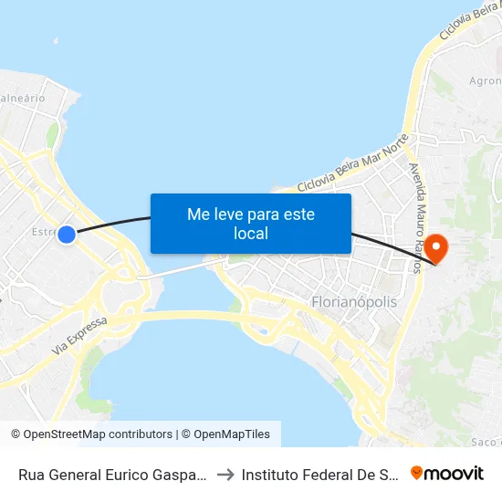 Rua General Eurico Gaspar Dutra 778(02) to Instituto Federal De Santa Catarina map