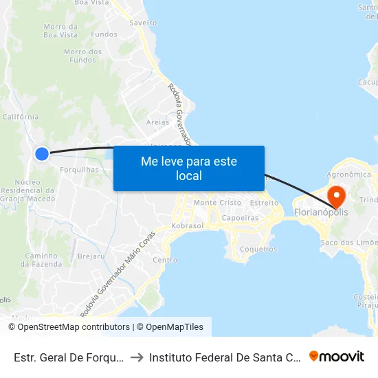 Estr. Geral De Forquillhas to Instituto Federal De Santa Catarina map