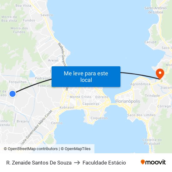 R. Zenaide Santos De Souza to Faculdade Estácio map