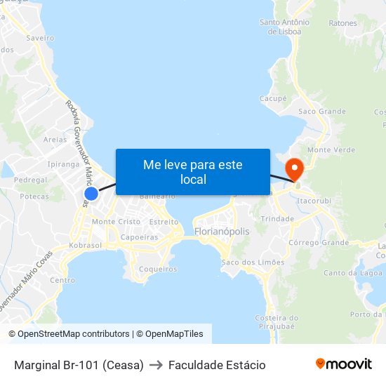 Marginal Br-101 (Ceasa) to Faculdade Estácio map