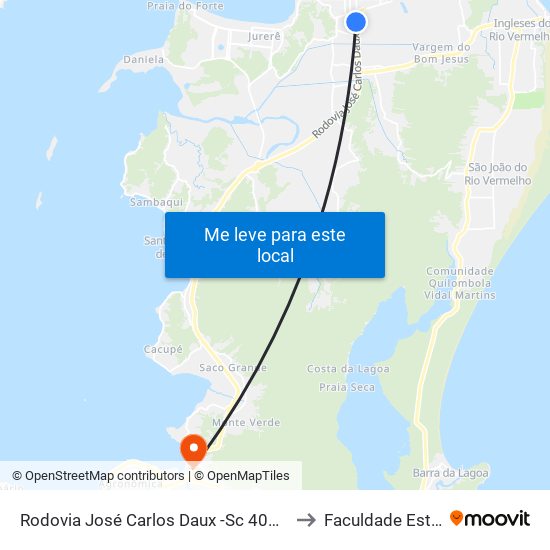 Rodovia José Carlos Daux -Sc 401, 19063 to Faculdade Estácio map