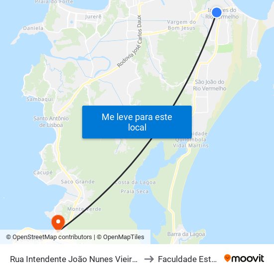 Rua Intendente João Nunes Vieira, 583 to Faculdade Estácio map