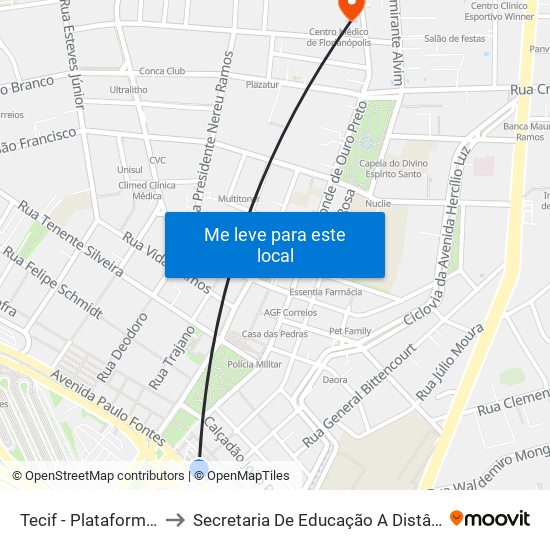 Tecif - Plataforma 3 to Secretaria De Educação A Distância map