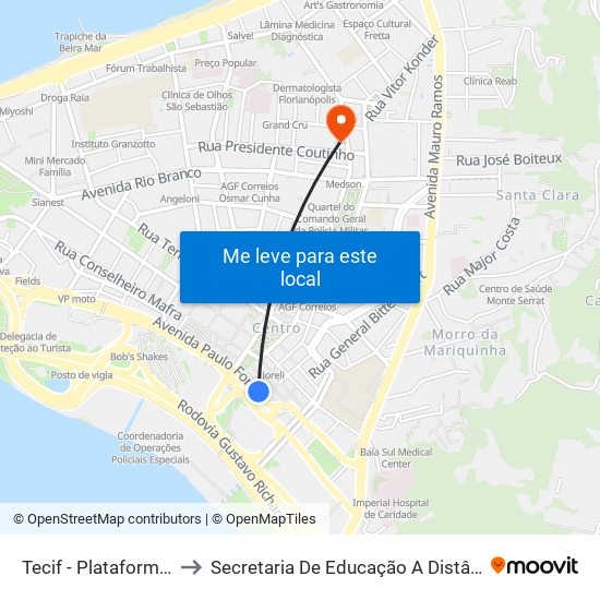 Tecif - Plataforma 4 to Secretaria De Educação A Distância map