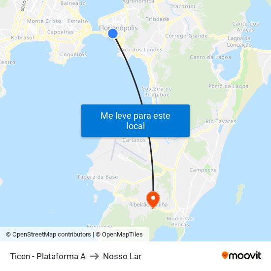 Ticen - Plataforma A to Nosso Lar map