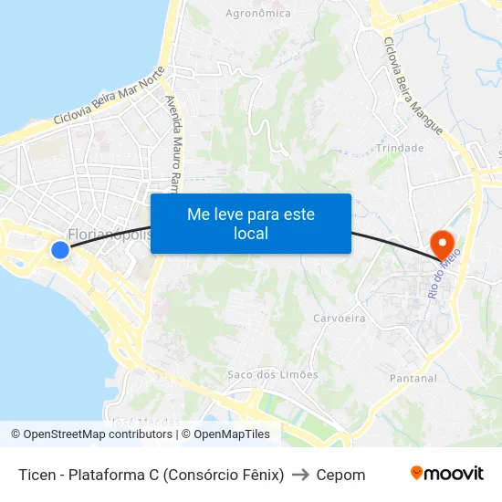 Ticen - Plataforma C (Consórcio Fênix) to Cepom map