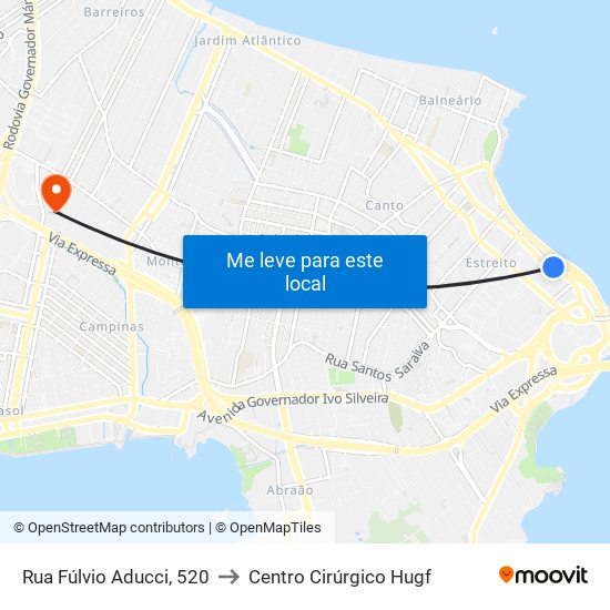 Rua Fúlvio Aducci, 520 to Centro Cirúrgico Hugf map