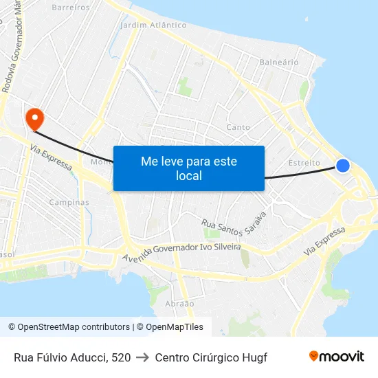 Rua Fúlvio Aducci, 520 to Centro Cirúrgico Hugf map