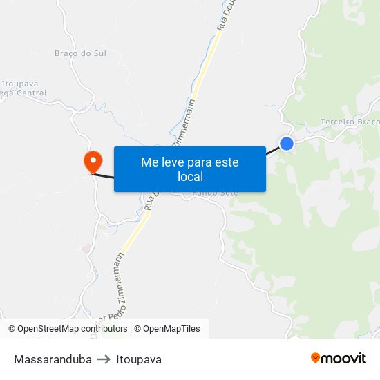 Massaranduba to Itoupava map