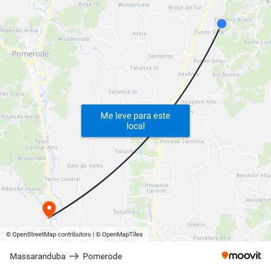 Massaranduba to Pomerode map