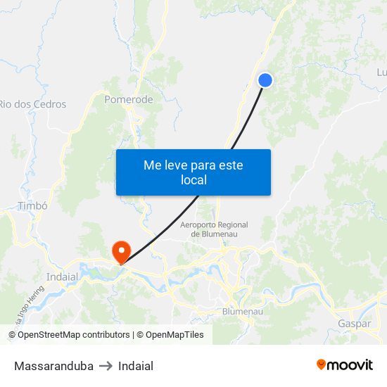 Massaranduba to Indaial map
