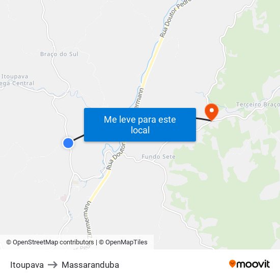 Itoupava to Massaranduba map