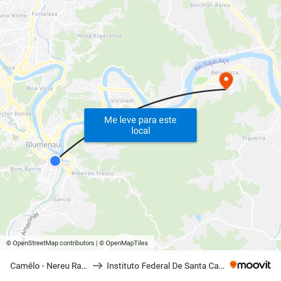 Camêlo - Nereu Ramos to Instituto Federal De Santa Catarina map