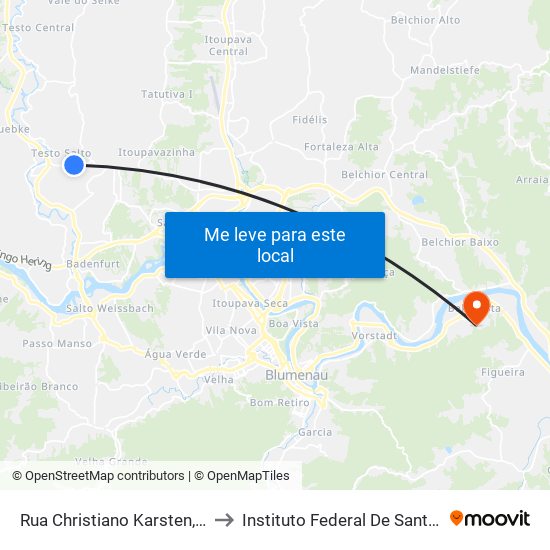 Rua Christiano Karsten, 809-829 to Instituto Federal De Santa Catarina map