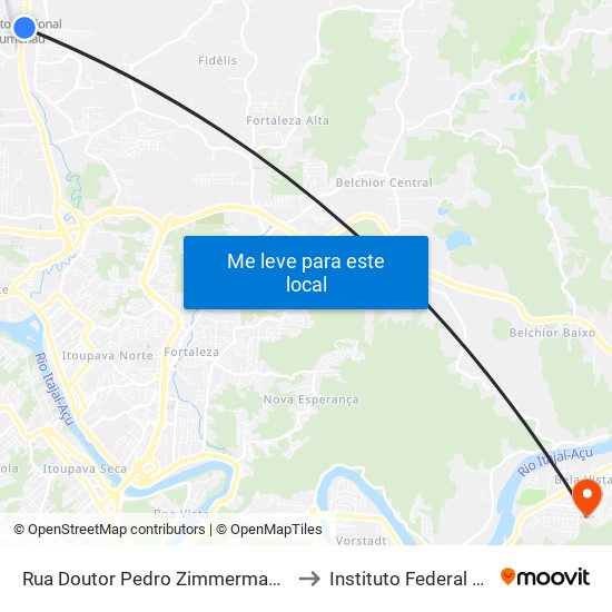 Rua Doutor Pedro Zimmermann - Aeroporto Quero-Quero to Instituto Federal De Santa Catarina map