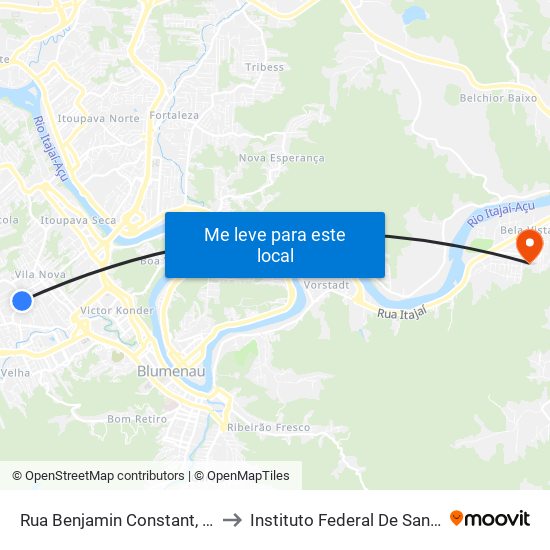 Rua Benjamin Constant, 3011-3013 to Instituto Federal De Santa Catarina map