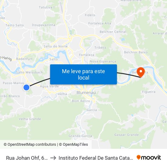 Rua Johan Ohf, 673 to Instituto Federal De Santa Catarina map