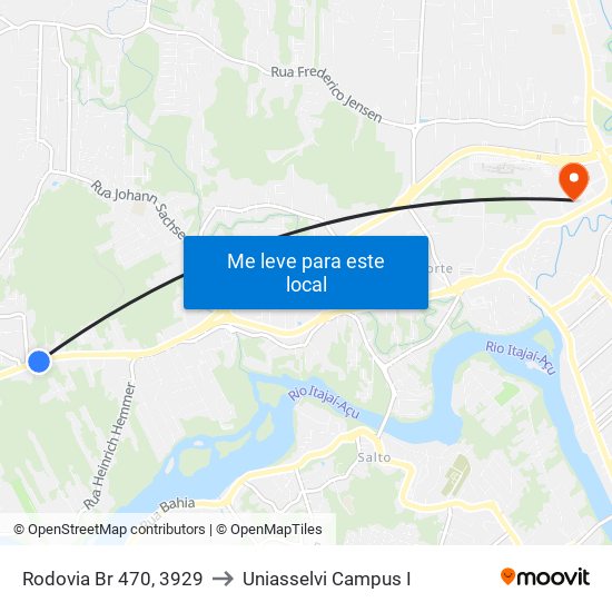 Rodovia Br 470, 3929 to Uniasselvi Campus I map