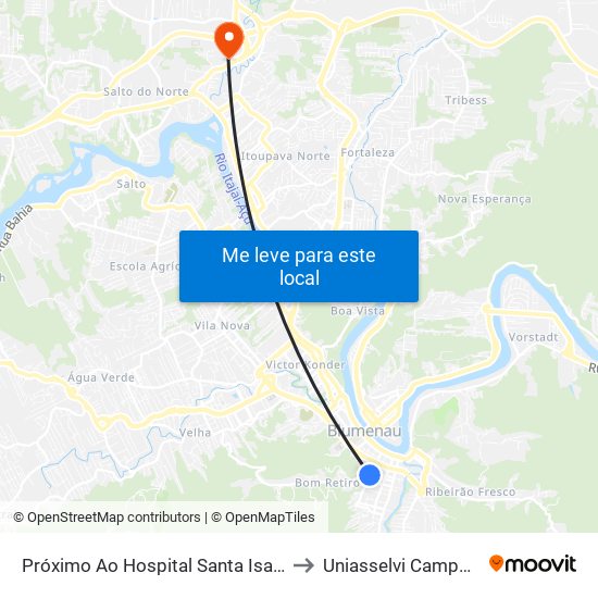 Próximo Ao Hospital Santa Isabel to Uniasselvi Campus I map