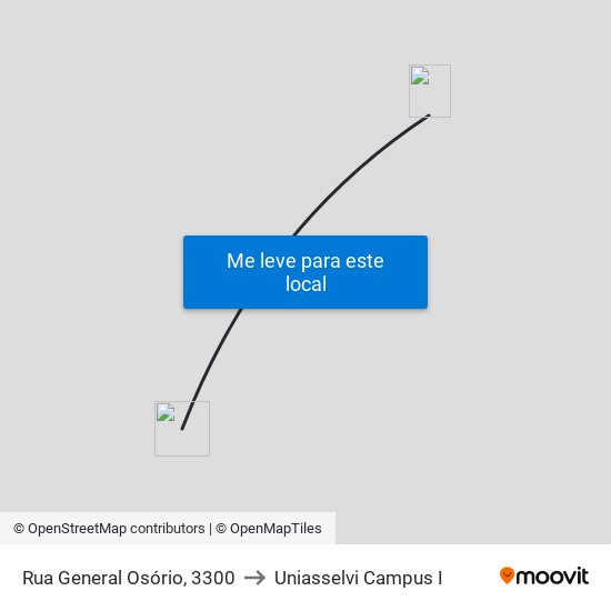 Rua General Osório, 3300 to Uniasselvi Campus I map