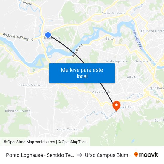 Ponto Loghause - Sentido Terminal to Ufsc Campus Blumenau map