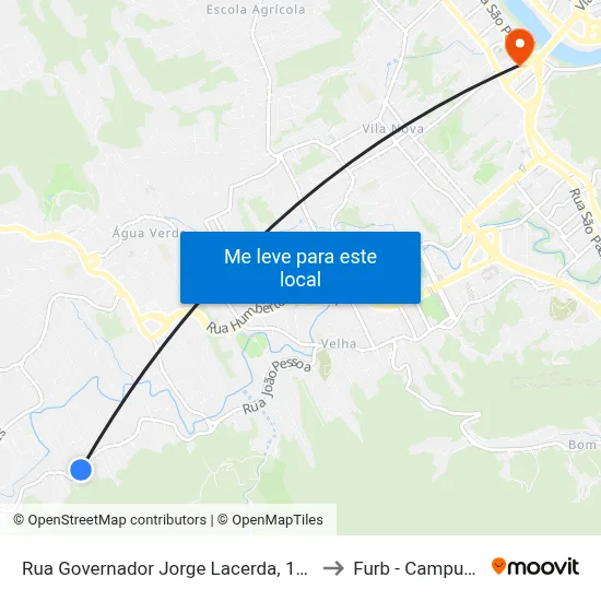 Rua Governador Jorge Lacerda, 1435 to Furb - Campus 3 map