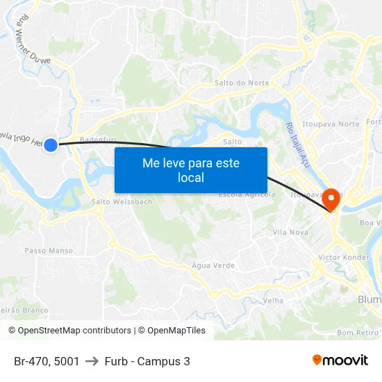 Br-470, 5001 to Furb - Campus 3 map